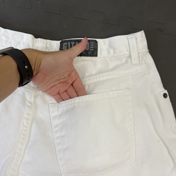 VTG Gitano Shorts Womens Denim Mom 16 White Jean High Waist 90s 80s Y2K Charity - Picture 7 of 10